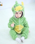 Mono de dinosaurio para niños con ropa de franela para bebés