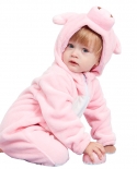 الخريف والشتاء حديثي الولادة الفانيلا ملابس الطفل لطيف خنزير طفل قطعة واحدة