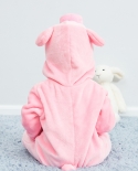 Autumn And Winter Newborn Flannel Baby Clothes Cute Pig Baby One Piece