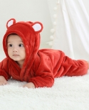 Nuova tuta da orso per bambini in flanella con cappuccio monopetto