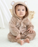 New Flannel Childrens Bear Mono con capucha de un solo pecho