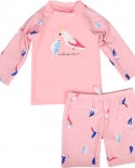 Summer New Childrens Swimsuit Girls Split Parrot Pink Swimsuit