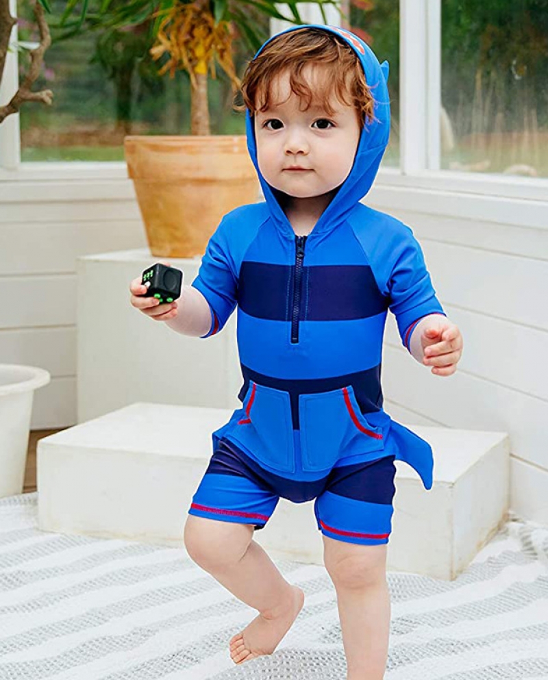 Nuevo traje de baño para niños Chicos siameses Forma de tiburón Bebé Niño Ropa de surf Traje de baño para bebés