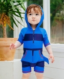 New Childrens Swimwear Boys Siamese Shark Shape Baby Toddler Surfwear Baby Swimwear