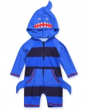 New Childrens Swimwear Boys Siamese Shark Shape Baby Toddler Surfwear Baby Swimwear