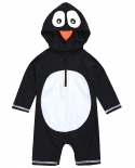 Nuevo traje de baño para niños, traje de baño de una pieza con forma de pingüino bebé, traje de surf