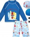 Costume da bagno per bambini Boy Protezione solare Costume da bagno diviso a maniche lunghe Shark Tuta da surf ad asciugatura ra