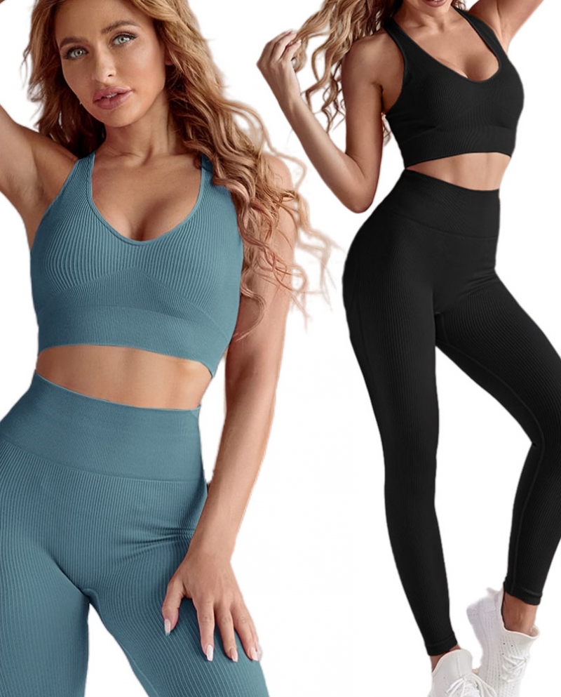 US$23.74-Women Yoga Set Yoga Clothes Workout Outfit Fitness Sports