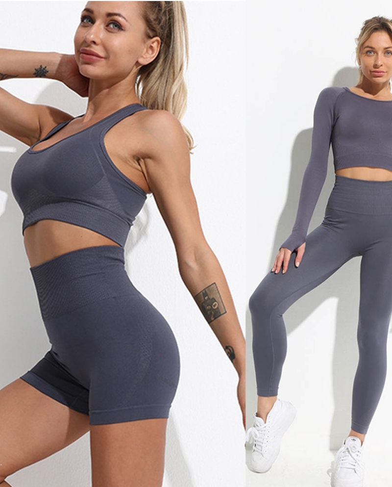 20 36 US Conjunto de Yoga sin costuras para mujer ch ndal