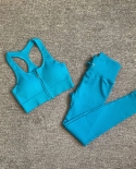 Seamless Women Yoga Set Workout Sportswear Gym Clothes Crop Top Drawstring Leggings Zipper Long Sleeve Shirts Sports Sui