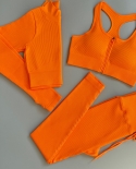 Seamless Women Yoga Set Workout Sportswear Gym Clothes Crop Top Drawstring Leggings Zipper Long Sleeve Shirts Sports Sui