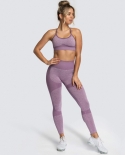 2pcs Seamless Women Yoga Set Workout Sportswear Gym Clothing Fitness Sports Bra High Waist Leggings Sports Suits