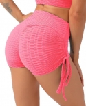 Thick Womens Sport Fitness Gym Stretchy High Stretch Drawstring Ruched Sports Biker Shorts Workout Running Yoga Shorts 
