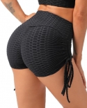 Thick Womens Sport Fitness Gym Stretchy High Stretch Drawstring Ruched Sports Biker Shorts Workout Running Yoga Shorts 