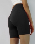 Pantalones cortos de motociclista sin costuras de cintura alta para mujer Fitness Gym Shorts Mocha Curve Booty Shorts Workout Yo