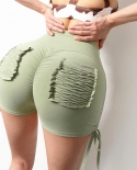 Pantalones cortos de Yoga de cintura alta para mujer con bolsillo plegable de nailon 2022, pantalones cortos deportivos para ent