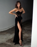 Summer  Sleeveless Off Shoulder Backless Black   Maxi Dress Women Bodycon Bandage 2022 Designer Fashion Party Club  Vest
