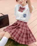 Zoki Sweet Women Pleated Skirt Summer High Waist A Line Jk Girls Mini Skirt Cute Fashion Plaid Bow Knot Dancing School U