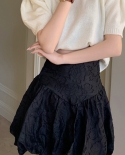Zoki High Waist Black Rose Shorts Skirts Fashion Summer  Style Elegant Ladies A Line Loose Shorts New 2022