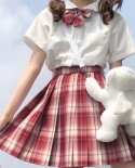 Zoki Plaid Women Pleated Skirt Bow Knot Summer High Waist Preppy Girls Dance Mini Skirt Cute A Line Harajuku   Faldas