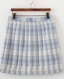 Zoki Plaid Women Pleated Skirt Summer Jk Girls Plaid Preppy Dance Mini Skirt A Line Harajuku  School  Mujer Faldasskirts