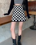 Minifalda Zoki de cintura alta para mujer, Faldas negras de punto a la moda de otoño, nuevas Faldas elásticas informales de otoñ