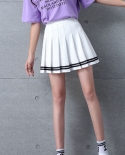 Zoki Fashion Striped Women Pleated Skirt High Waist Zipper Summer Jk Girls Dancing Mini Skirt  Sweet Summer Black Skirts