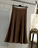 Bygouby, falda larga de punto para mujer, falda larga de punto drapeada gruesa y cálida para otoño e invierno, faldas plisadas d