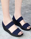 Sandalias de plataforma de cuña de nuevo estilo, zapatos de verano para mujer, zapatos de moda transpirables para mujer, zapatos