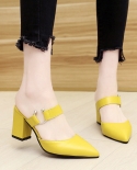 Sandalias de mujer de moda de verano de tacón grueso puntiagudo nuevos zapatos de mujer tacones altos antideslizantes ligeros ta