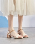 Nuevos zapatos de mujer, 22 25 Cm, ​​hebilla en el tobillo, tacón medio, tacón grueso, moda de verano, sandalias para mujer con 