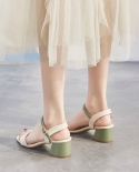 Nuevos zapatos de mujer, 22 25 Cm, ​​hebilla en el tobillo, tacón medio, tacón grueso, moda de verano, sandalias para mujer con 