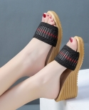 Sandalias Ropa de verano para mujer Moda Nuevos zapatos de tacón alto Zapatillas para mujer Cuña Boca de pescado Zapatos para mu
