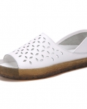أحذية الصيف حجم كبير 44 جلد فم السمكة أزياء المرأة الصنادل متعددة الاستخدامات خفيفة الوزن غير زلة أحذية مسطحة Womenlo