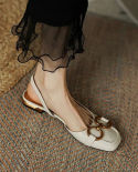 Baotou, sandalias para mujer, verano 2022, nueva hebilla de Metal en la parte trasera, zapatos individuales de punta cuadrada va