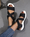Sandals Women Summer New Fashion Womens Sandals 2022 Outdoor Casual Womens Platform Sandals Elastic Slippers Non Slip 