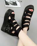 2022 New Sandals Super High Heel Height Increase Muffin Thick Bottom Wedge Heel Hollow Fish Mouth Women Sandals Sandalia