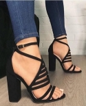 Women  Sandals Lady High Heels Design Womens Cross Strap Bandage Shoes Lady Party Female Ankle Strap   Summer