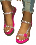 2022  Rome Summer Beach Bling Crystal Ladies Sandals Rhinestone Platform Mixed Color Cutouts Flat Open Toe  Women Sandal