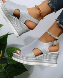 2022 New Summer Womens Fashion Allmatch Wedge Heel Womens Casual Opentoed Sandals Roman Platform Womens Shoes Women S