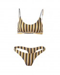  2 Piece Swimsuit Women Striped Bikini Push Up Bodysuit Bathing Suit Thong Swimwear Beach Sets Summer Swimsuitbikini Set