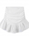 Crop Top Women Skirt Vacation Outfits Ruffle Blouse Mini Skirts White  Skirts Sets  Ruffle Lolita Skirt Streetweardress 