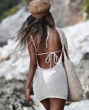 Swimwear 2022 New Items Women Dress  Beach Clothing May Female Beachwear Hollow Out Harness Backless Pure Color Swimsuit