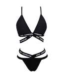 Woman  Swimwear Love Letter Black Beachsuit Bikini Suit Bandage Triangle Swimsuit Biqini Gifts Maillot De Bain Femmebiki