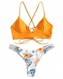   Women Cut Flower Bikini Brazilian Swimsuit Push Up Bra Bikini Set Two Piece Swim Suit Swimwear Beachwear Bathingbikini