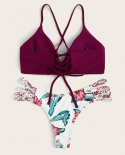   Women Cut Flower Bikini Brazilian Swimsuit Push Up Bra Bikini Set Two Piece Swim Suit Swimwear Beachwear Bathingbikini
