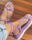 2022 Summer New Ladies Platform Sandals Ladies Wedge Sandals Ladies Fashion Lace Up Shoes Womens Non Slip Ladies Shoes