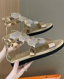 Womens Sandals 2022 New Summer  Flat Open Toe Sandals Fashion Temperament Butterfly Roman Party Sandals Zipper Womens 