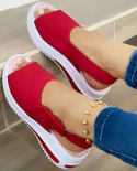 Fashion Thick Sole Ladies Sandals 2022 New Stretch Fabric Summer Ladies Shoes Comfortable Walking Outdoor Ladies Sandals