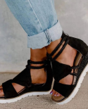 Womens Summer Platform Sandals Casual Open Toe Wedges 2022 Fashion Zipper Shoes Popular Outdoor Casual Straw Sandals
